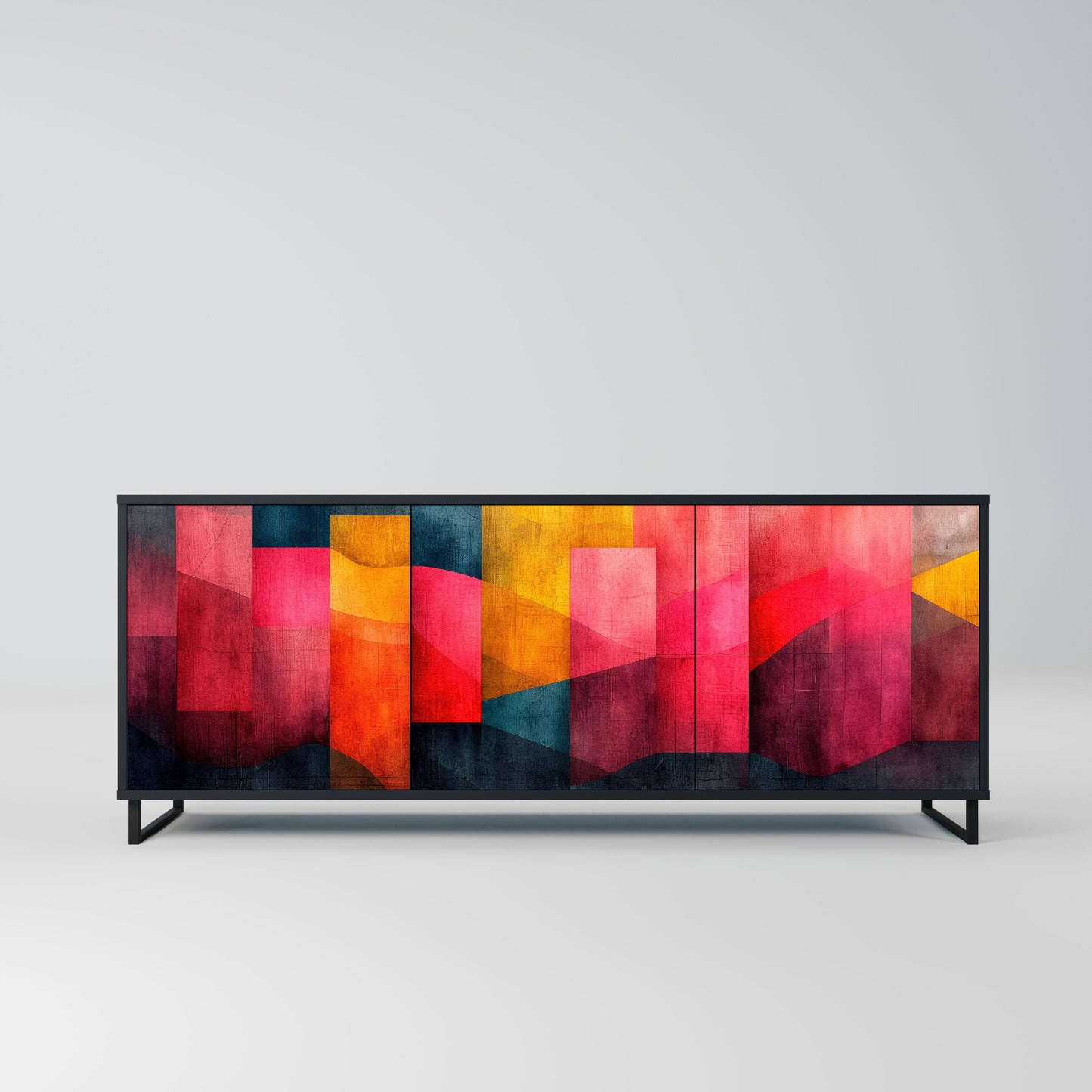 Credenza a 3 ante COLORFUL SOUNDS in finitura nera