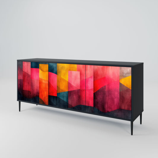 Credenza a 3 ante COLORFUL SOUNDS in finitura nera