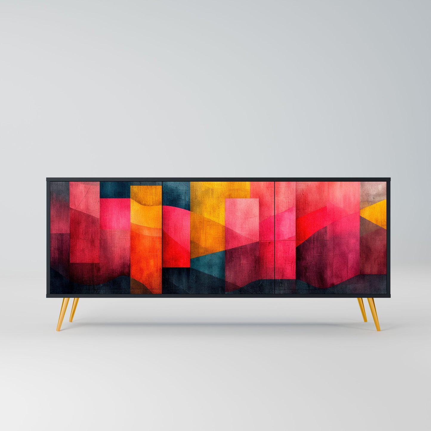 Credenza a 3 ante COLORFUL SOUNDS in finitura nera