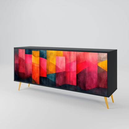 Credenza a 3 ante COLORFUL SOUNDS in finitura nera