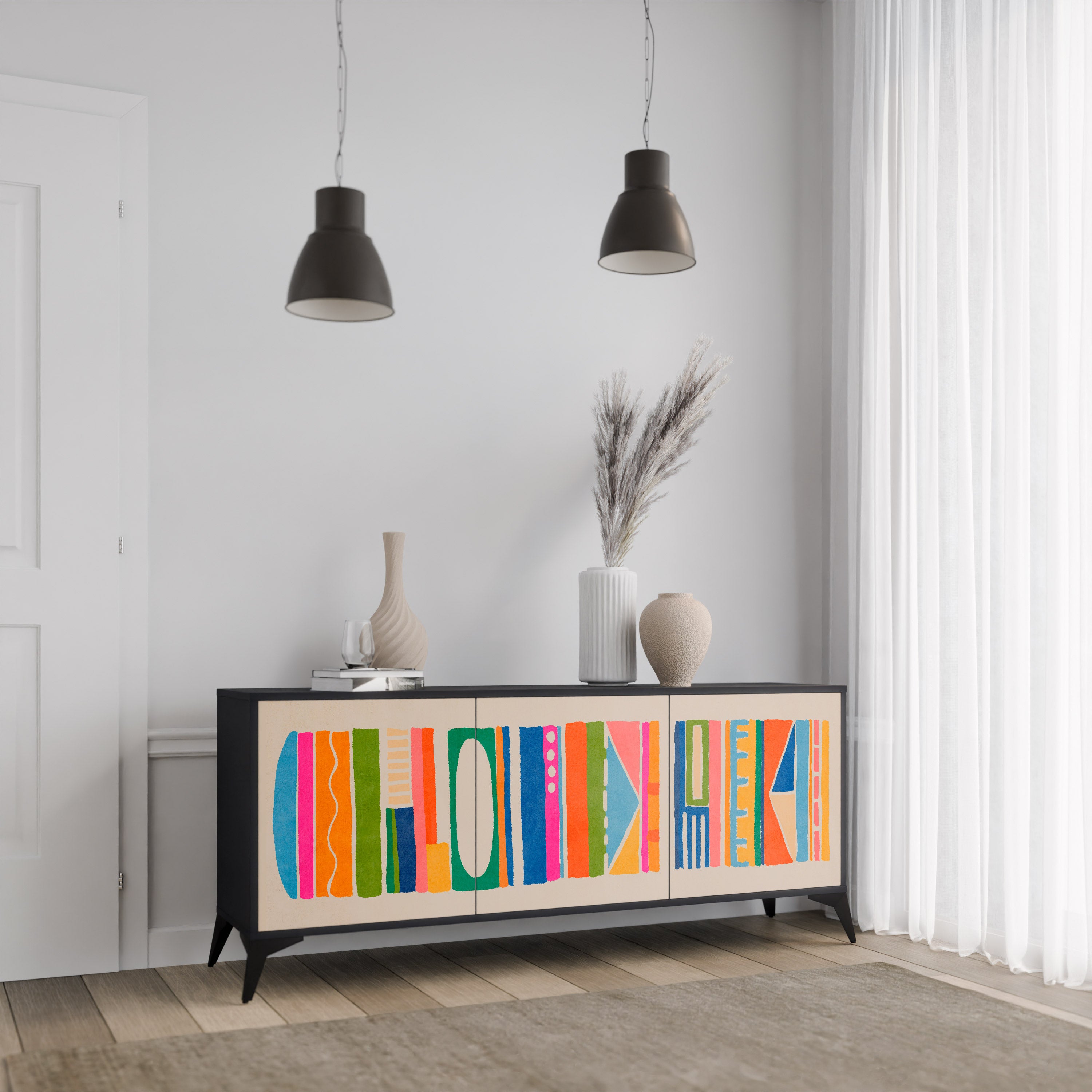 GEOMETRIC SHINE 3-Door Sideboard