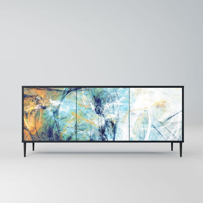 Credenza a 3 ante ABSTRACT THOUGHTS in finitura nera