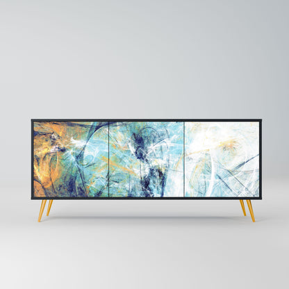 Credenza a 3 ante ABSTRACT THOUGHTS in finitura nera