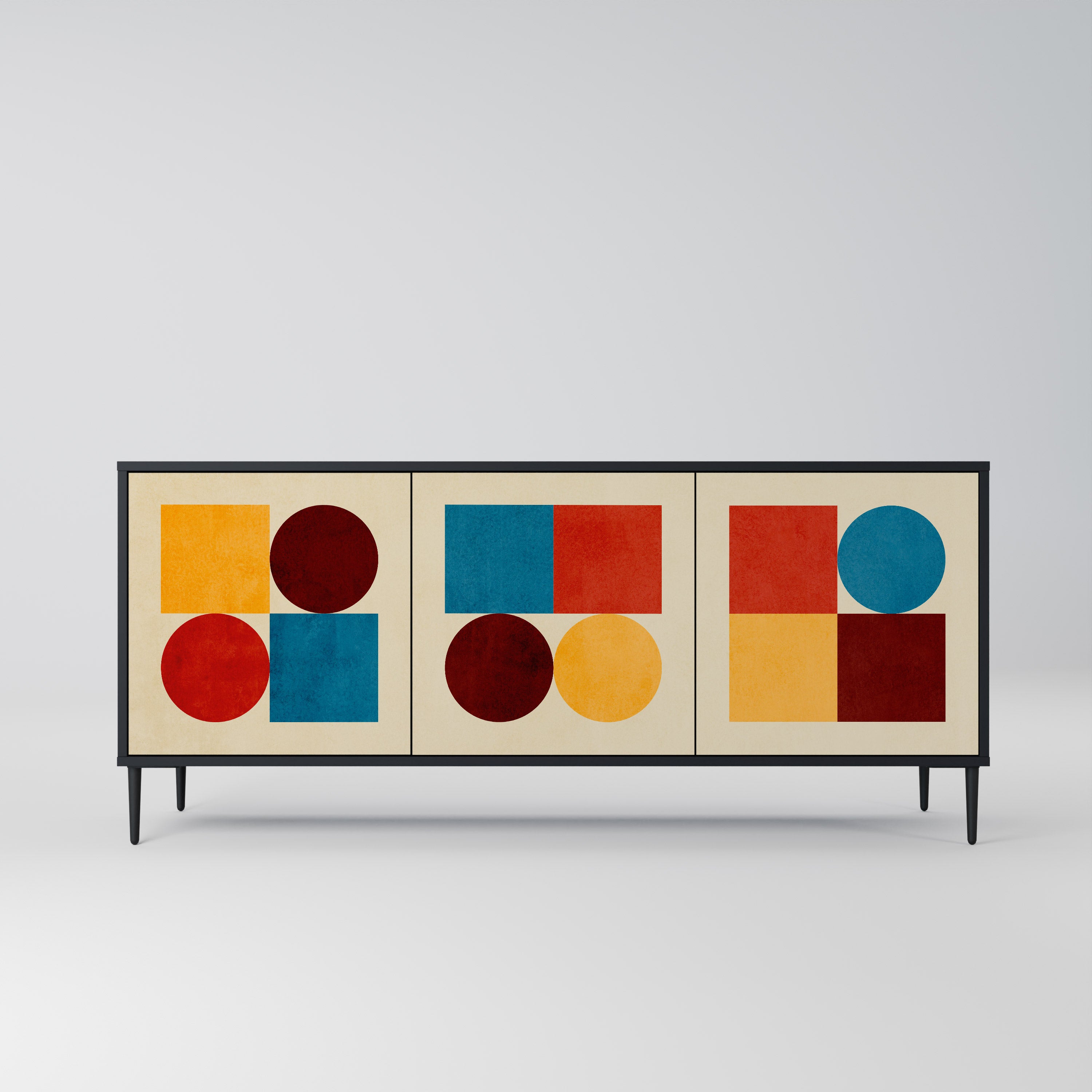 GEOMETRIC PUZZLE 3-Door Sideboard