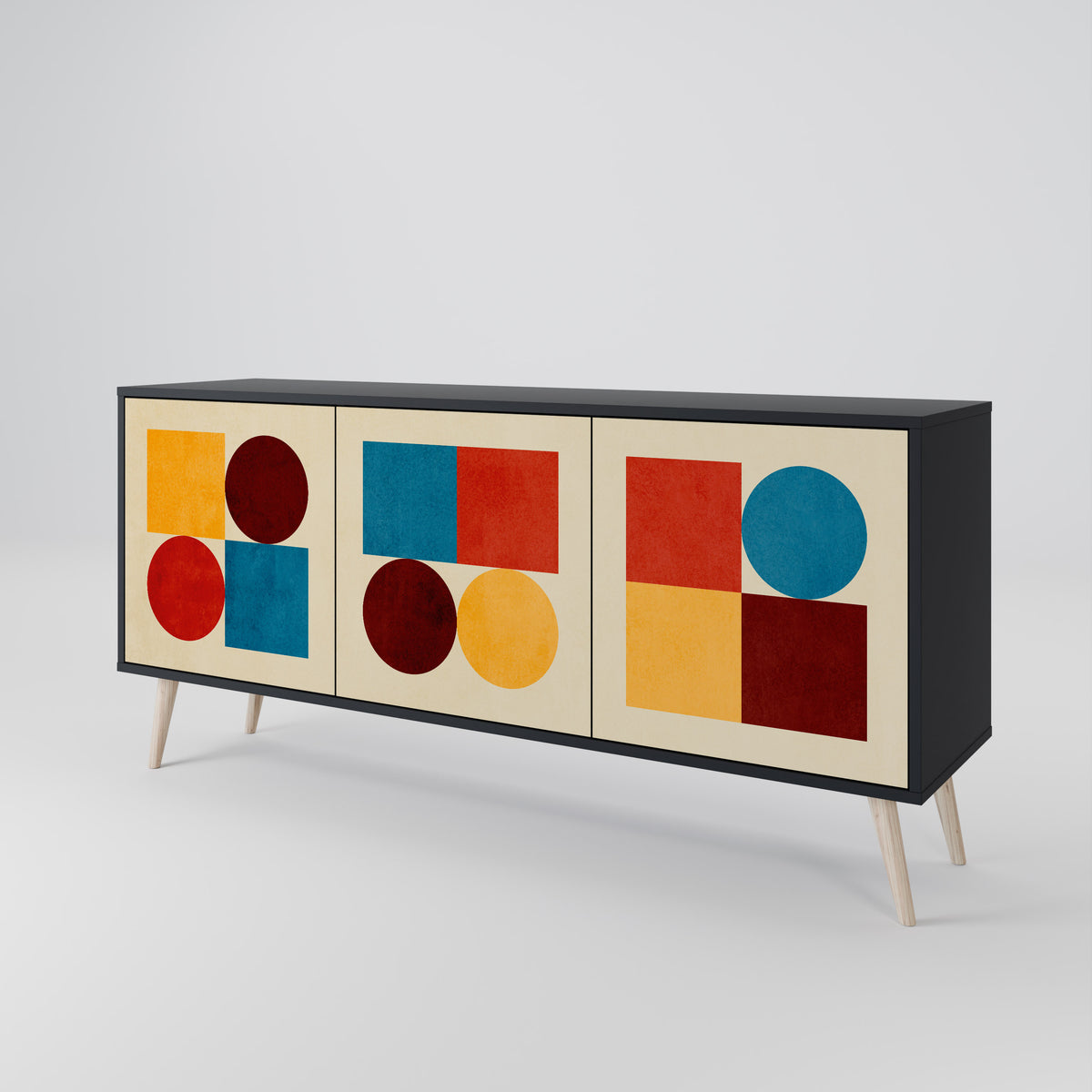 GEOMETRIC PUZZLE 3-Door Sideboard