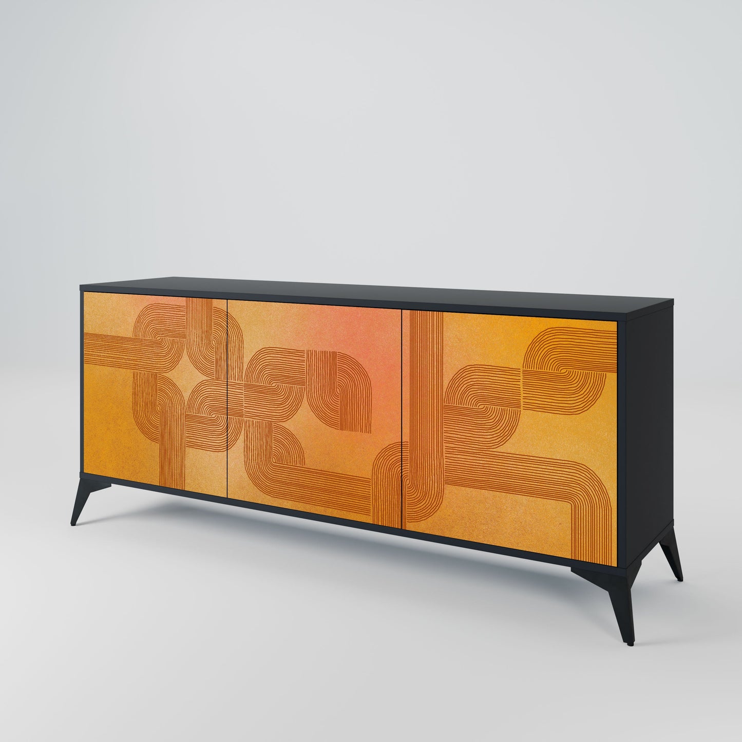 Credenza a 3 ante con finitura nera STRENGTHENING RELATION