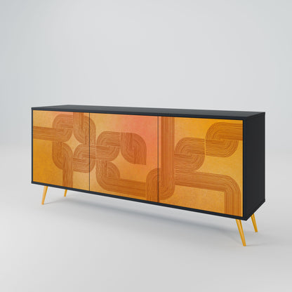 Credenza a 3 ante con finitura nera STRENGTHENING RELATION