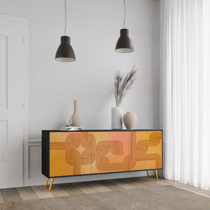 Credenza a 3 ante con finitura nera STRENGTHENING RELATION