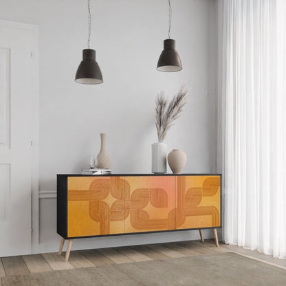 Credenza a 3 ante con finitura nera STRENGTHENING RELATION