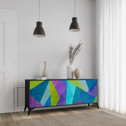 Credenza COLD SHOWCASE a 3 ante in finitura nera