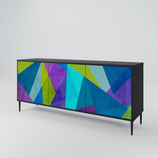 Credenza COLD SHOWCASE a 3 ante in finitura nera