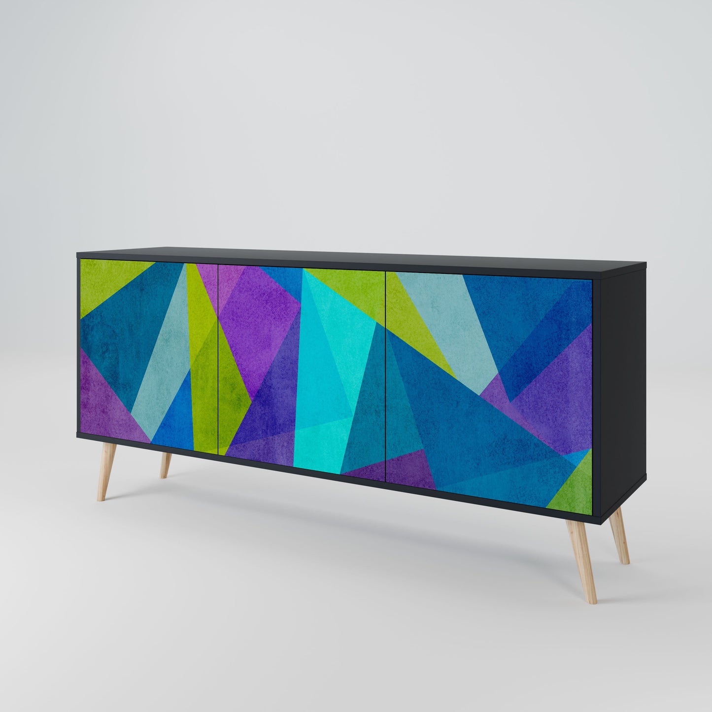 Credenza COLD SHOWCASE a 3 ante in finitura nera