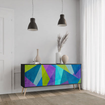 Credenza COLD SHOWCASE a 3 ante in finitura nera