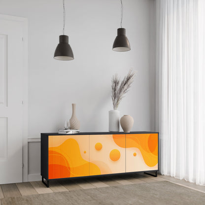 Credenza a 3 ante ORANGE ARRANGEMENT in finitura nera