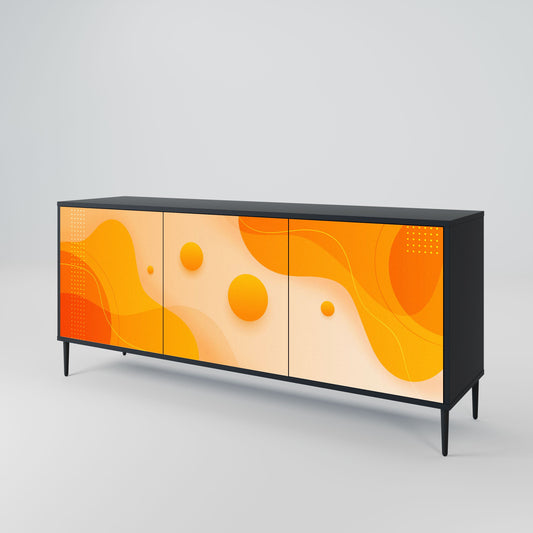 Credenza a 3 ante ORANGE ARRANGEMENT in finitura nera