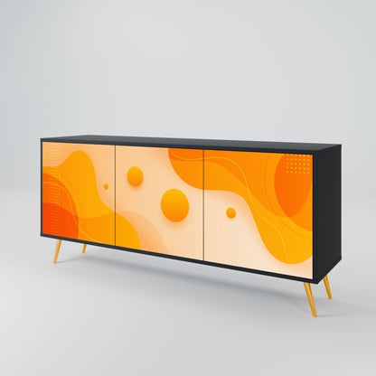 Credenza a 3 ante ORANGE ARRANGEMENT in finitura nera