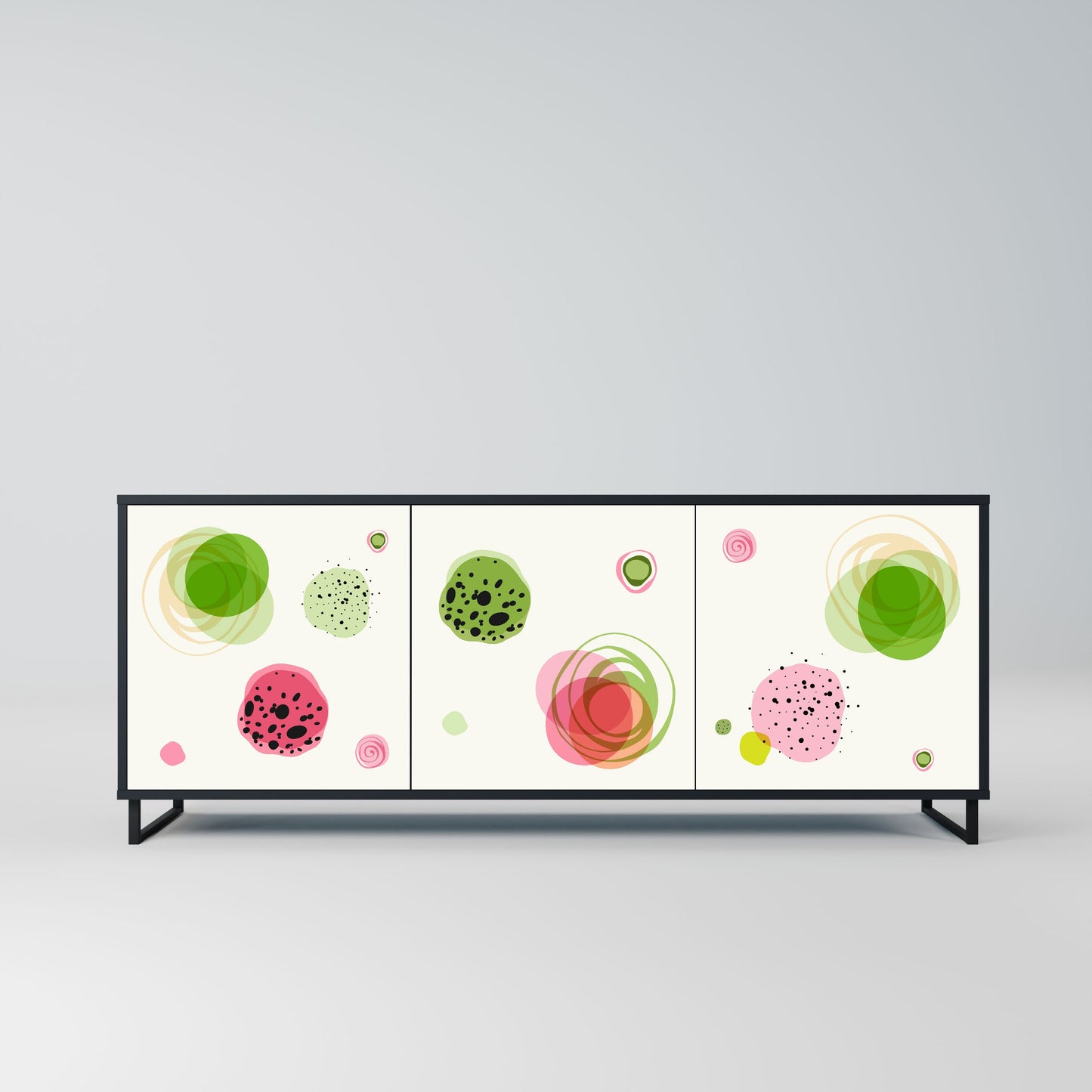 Credenza a 3 ante COLORFUL COSMOS in finitura nera