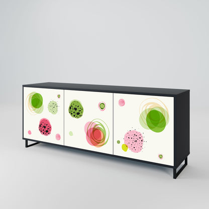 Credenza a 3 ante COLORFUL COSMOS in finitura nera