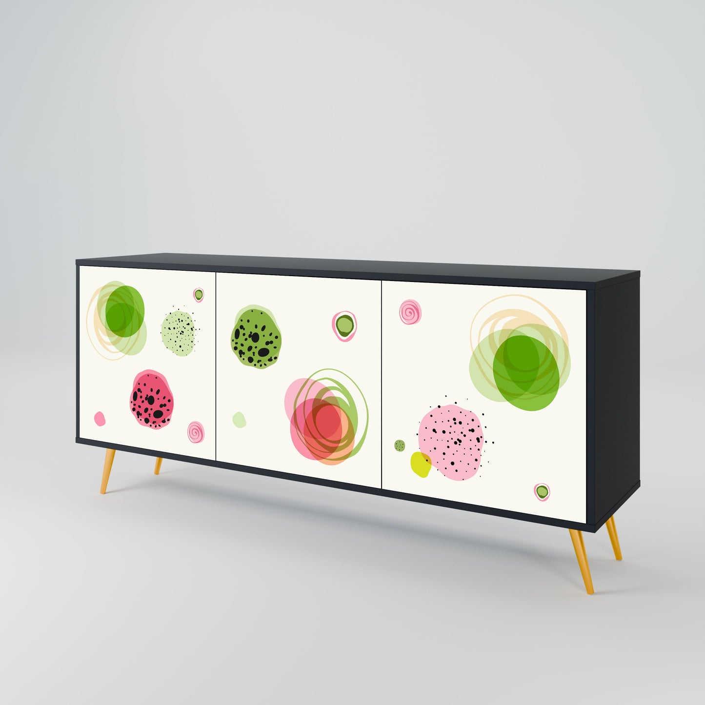 Credenza a 3 ante COLORFUL COSMOS in finitura nera