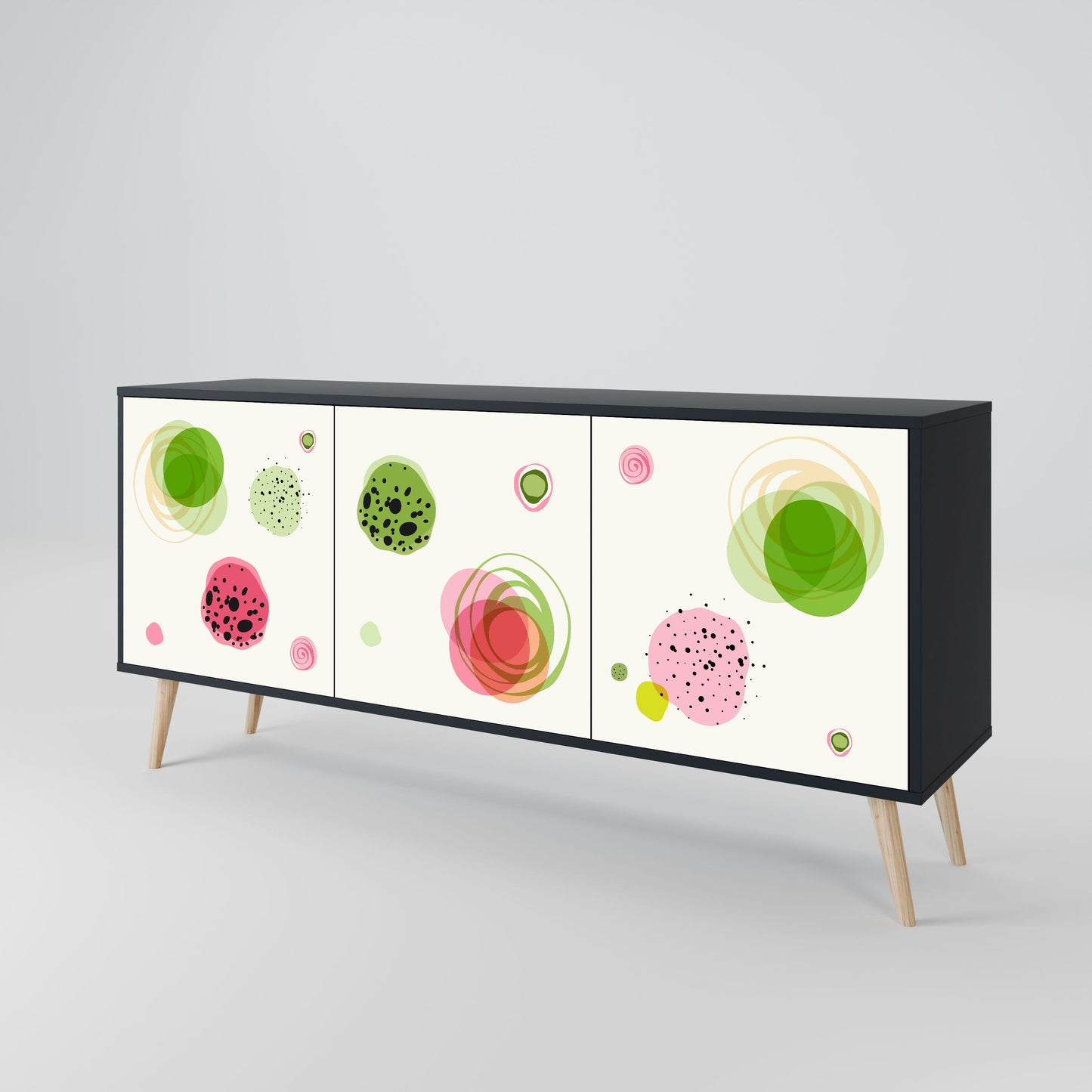 Credenza a 3 ante COLORFUL COSMOS in finitura nera