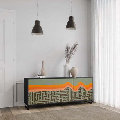 Credenza a 3 ante SIMPLE SOLUTIONS in finitura nera