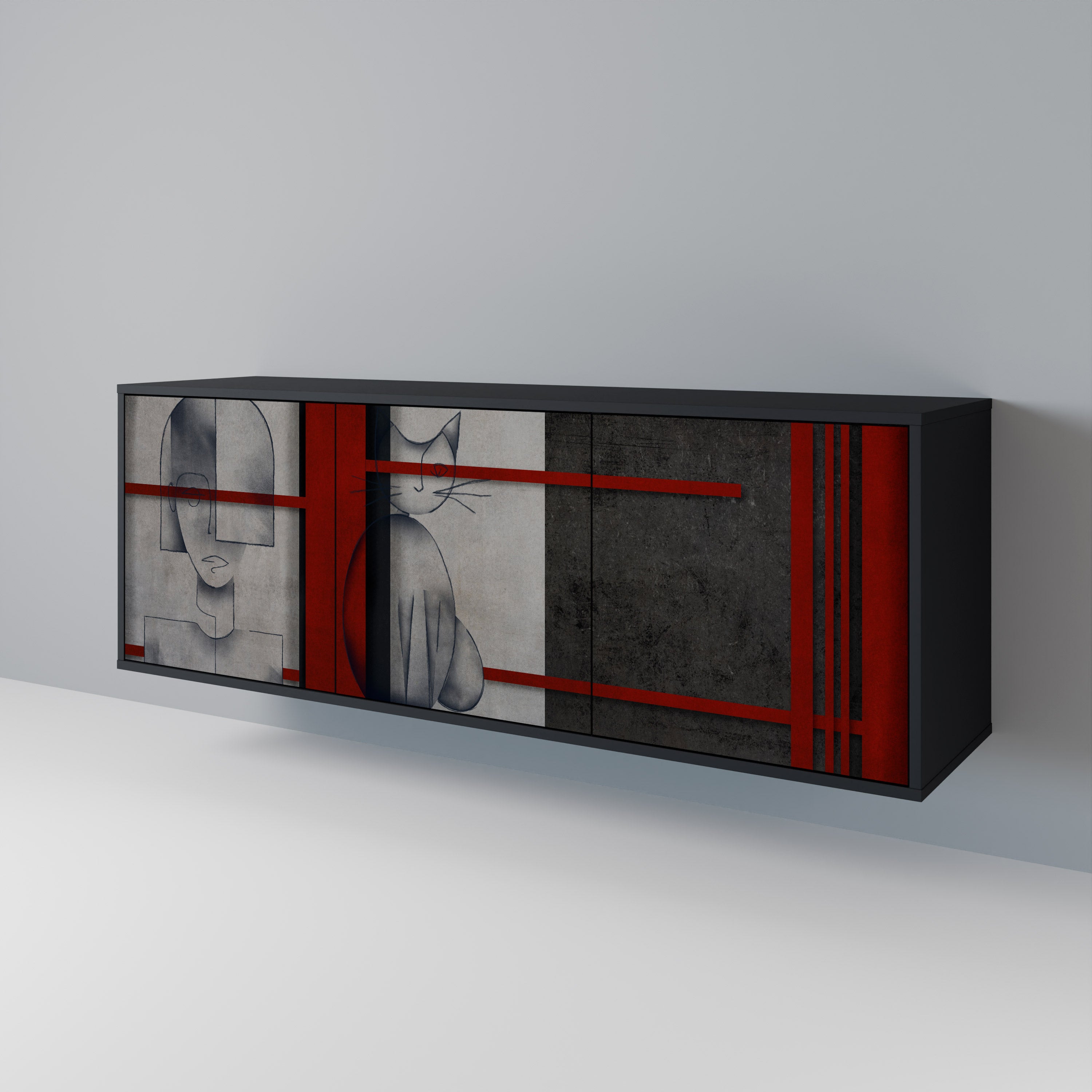 GRAY FIGURES Aparador de 3 Puertas