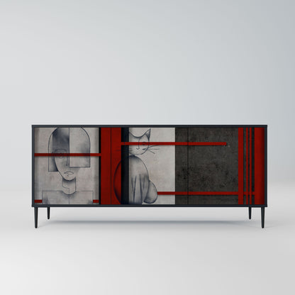 Credenza GRAY FIGURES a 3 ante in finitura nera