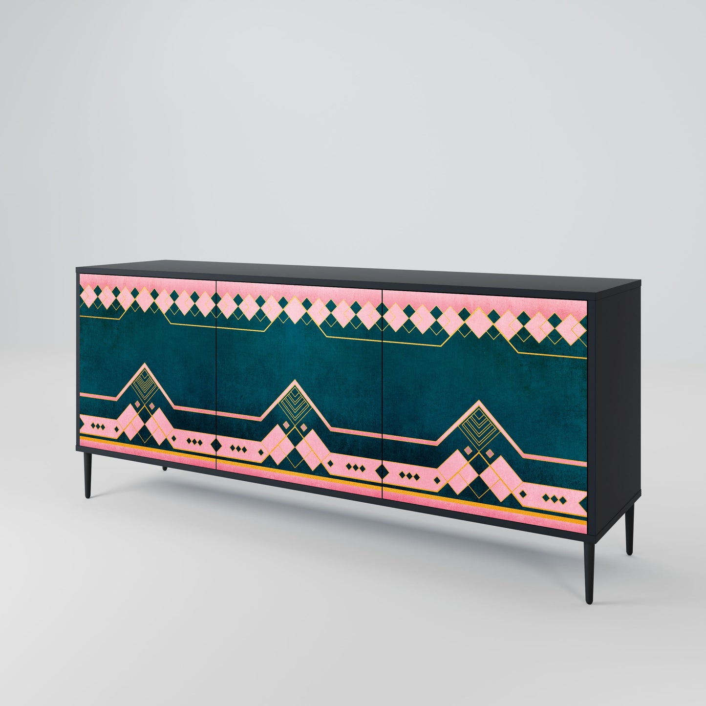 Credenza a 3 ante ROYAL COMPOSITION in finitura nera