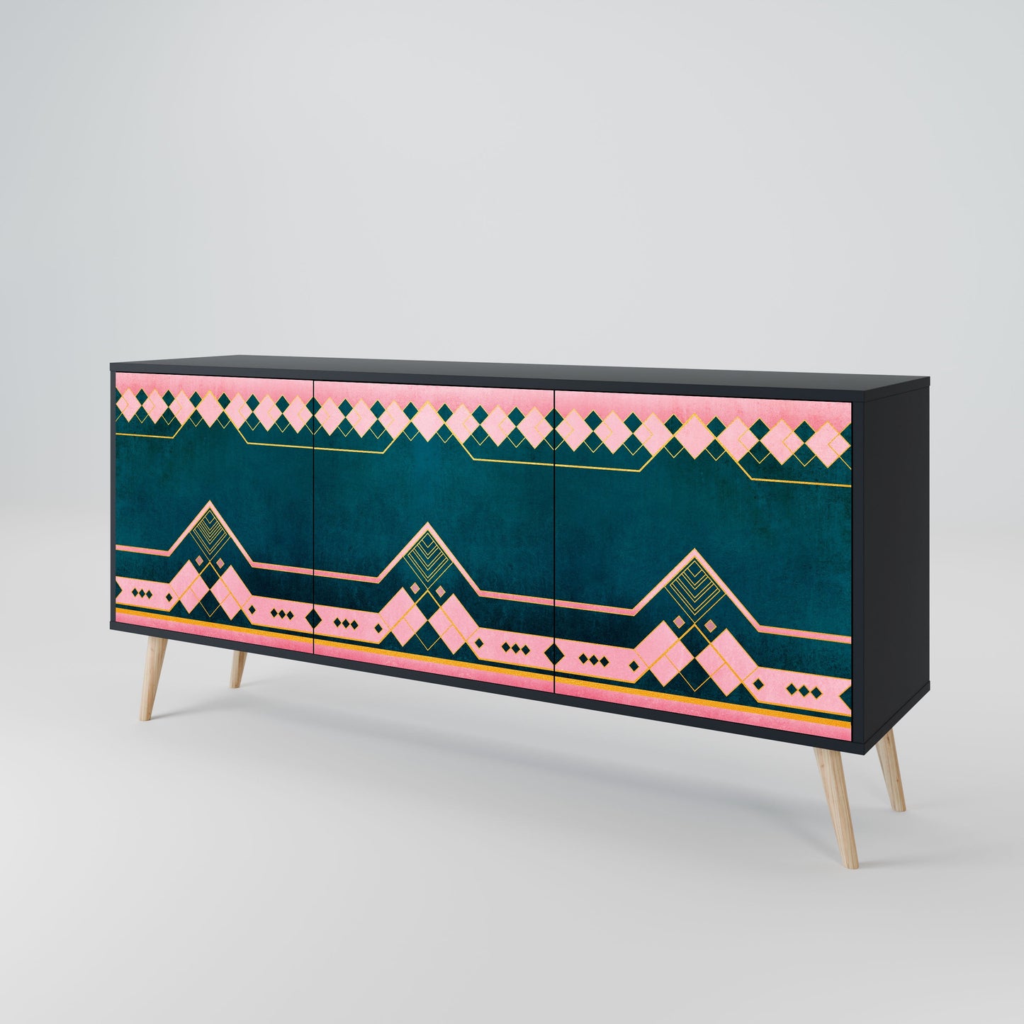 Credenza a 3 ante ROYAL COMPOSITION in finitura nera