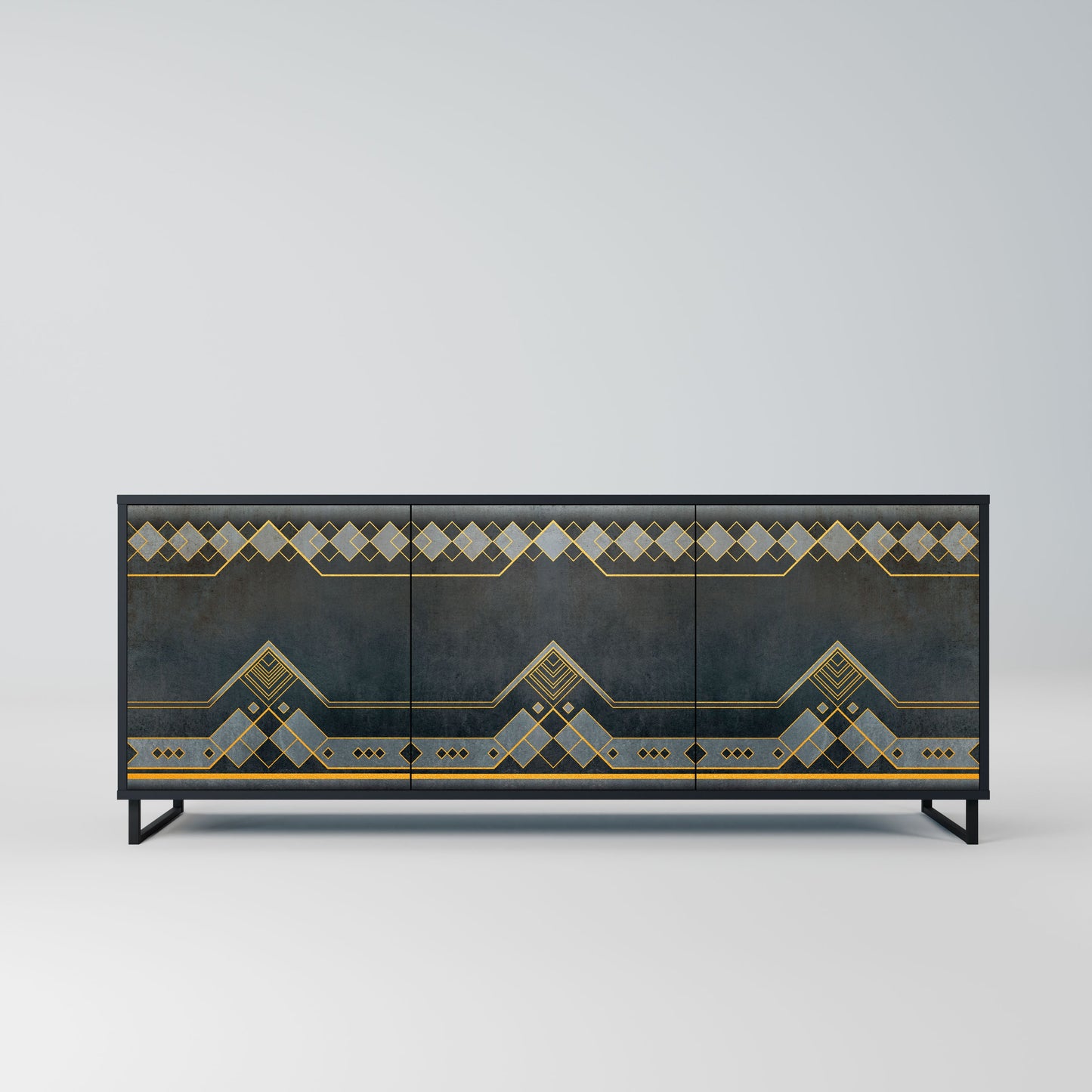 Credenza a 3 ante ROYAL ORDINARINESS in finitura nera