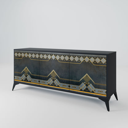 Credenza a 3 ante ROYAL ORDINARINESS in finitura nera