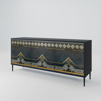 Credenza a 3 ante ROYAL ORDINARINESS in finitura nera