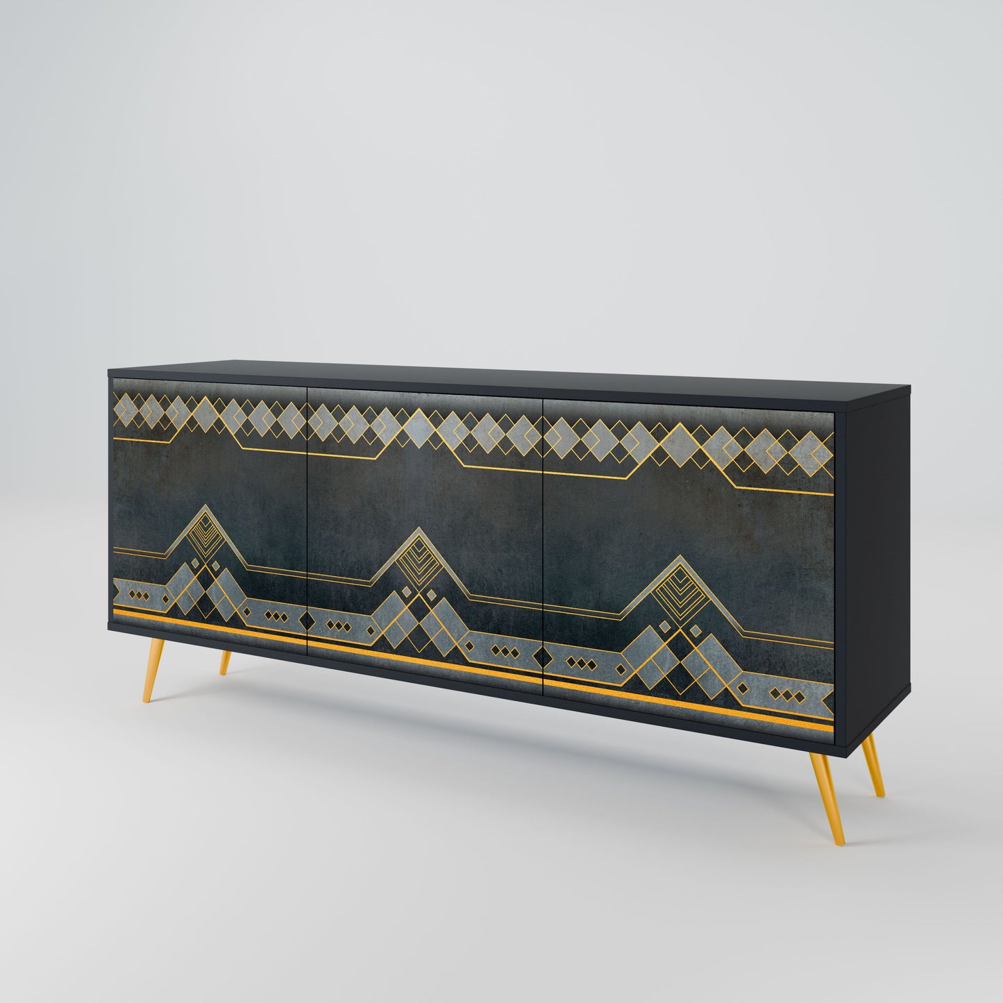 Credenza a 3 ante ROYAL ORDINARINESS in finitura nera