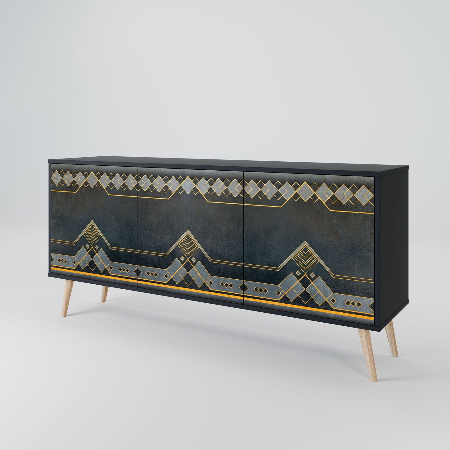 Credenza a 3 ante ROYAL ORDINARINESS in finitura nera