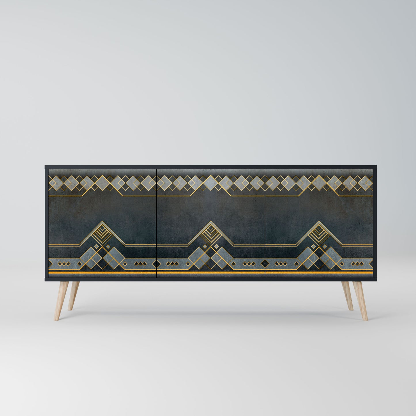 Credenza a 3 ante ROYAL ORDINARINESS in finitura nera