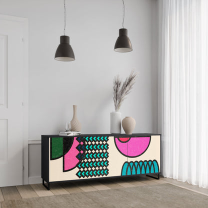 Credenza GEOMETRIC RHAPSODY a 3 ante in finitura nera