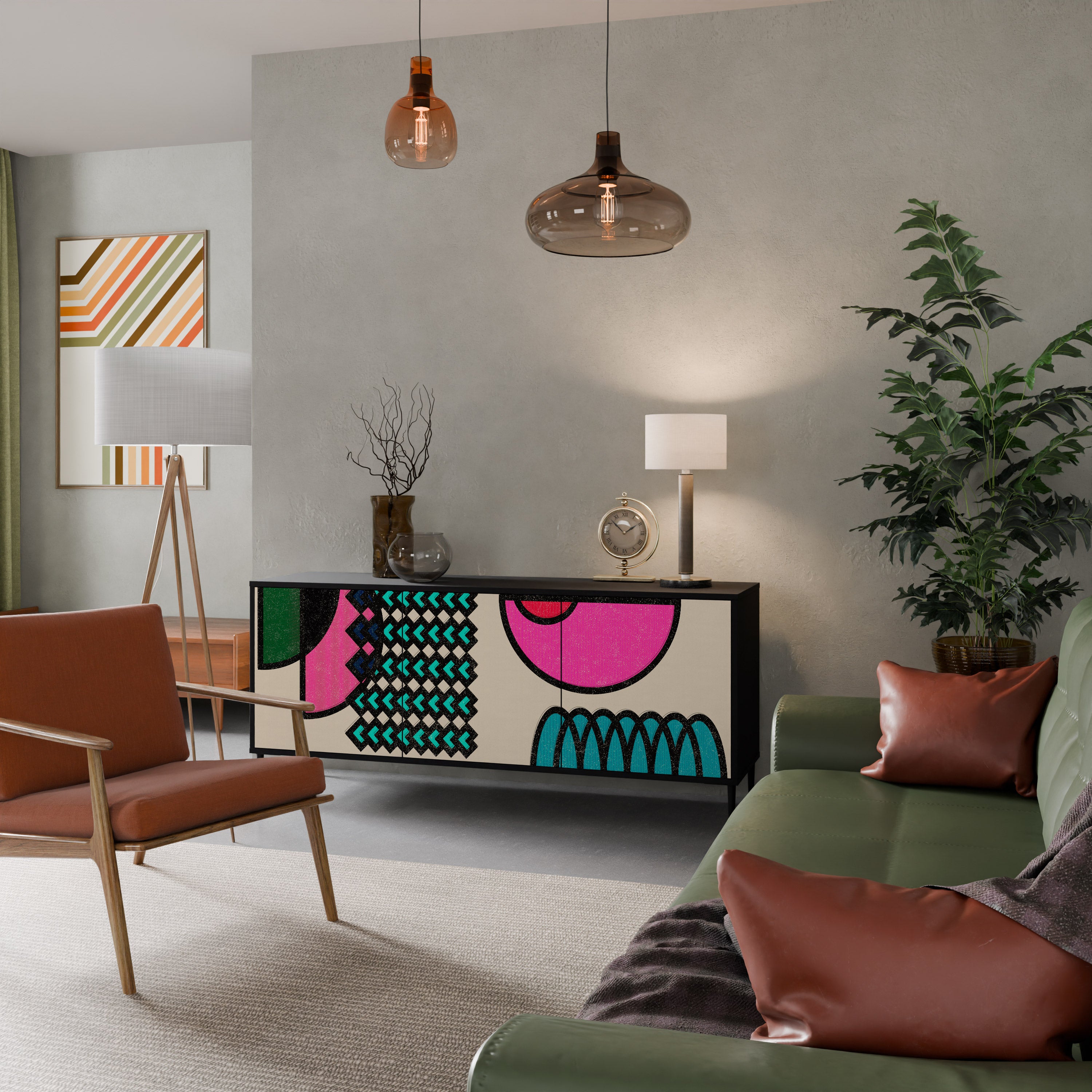 GEOMETRIC RHAPSODY 3-Door Sideboard