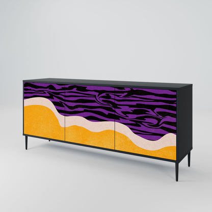 Credenza INDEPENDENT BORDER a 3 ante in finitura nera