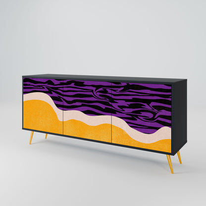 Credenza INDEPENDENT BORDER a 3 ante in finitura nera