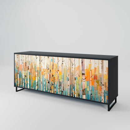 Credenza BIRCH KALEIDOSCOPE a 3 ante in finitura nera