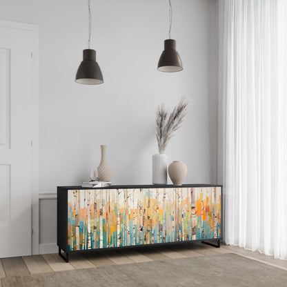 Credenza BIRCH KALEIDOSCOPE a 3 ante in finitura nera