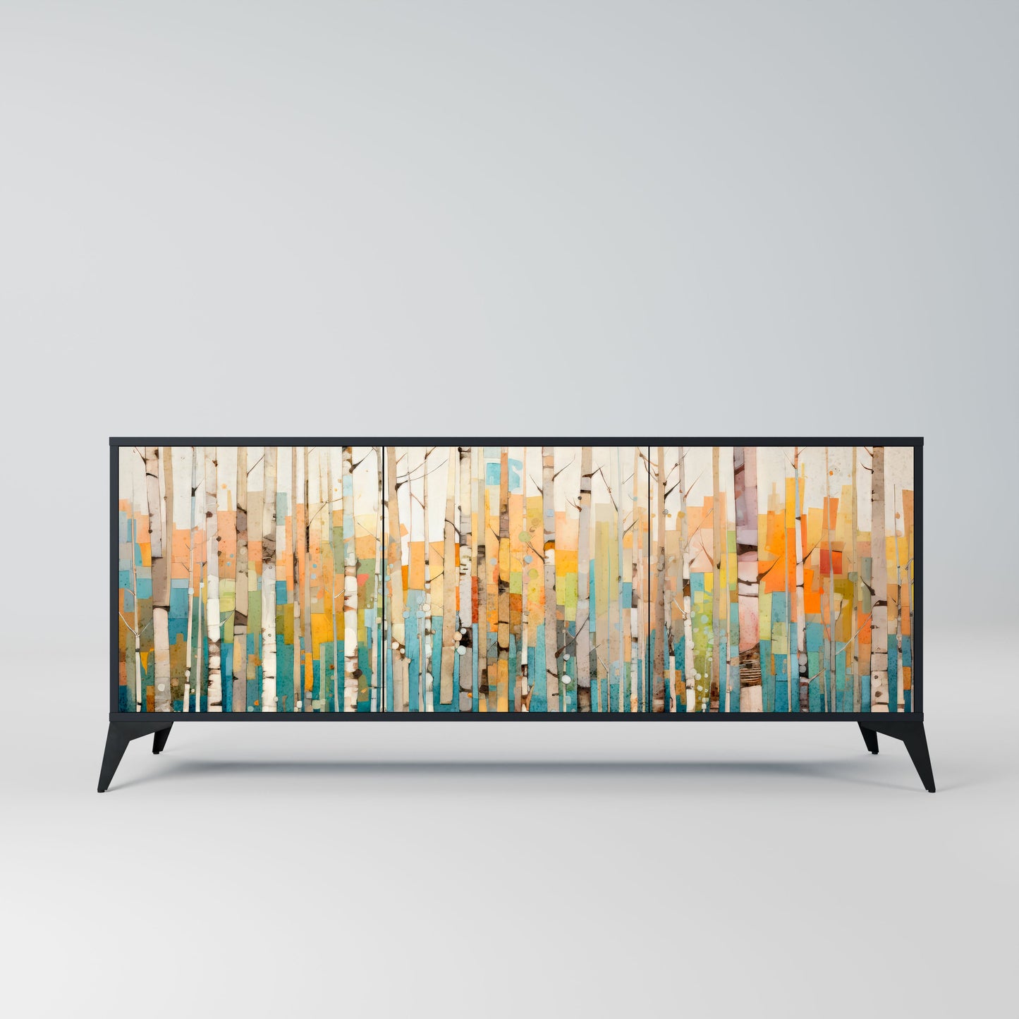 Credenza BIRCH KALEIDOSCOPE a 3 ante in finitura nera