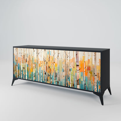 Credenza BIRCH KALEIDOSCOPE a 3 ante in finitura nera