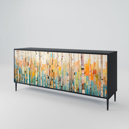 Credenza BIRCH KALEIDOSCOPE a 3 ante in finitura nera