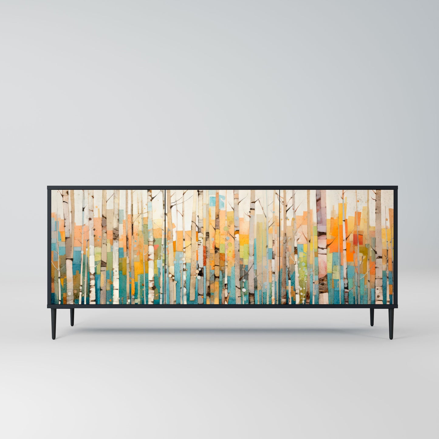 Credenza BIRCH KALEIDOSCOPE a 3 ante in finitura nera