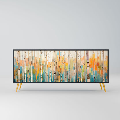 Credenza BIRCH KALEIDOSCOPE a 3 ante in finitura nera