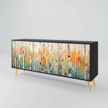 Credenza BIRCH KALEIDOSCOPE a 3 ante in finitura nera