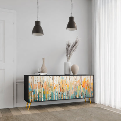 Credenza BIRCH KALEIDOSCOPE a 3 ante in finitura nera