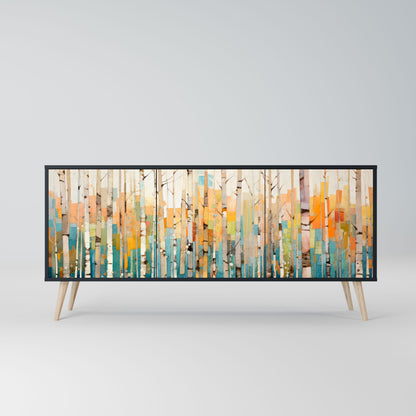 Credenza BIRCH KALEIDOSCOPE a 3 ante in finitura nera