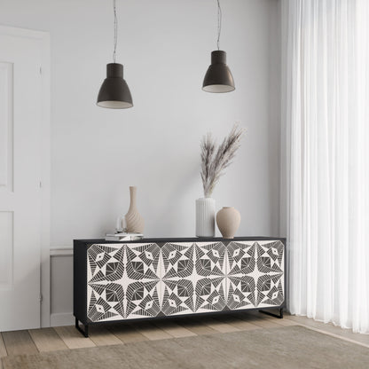 Credenza MONOCHROME NEXUS a 3 ante in finitura nera